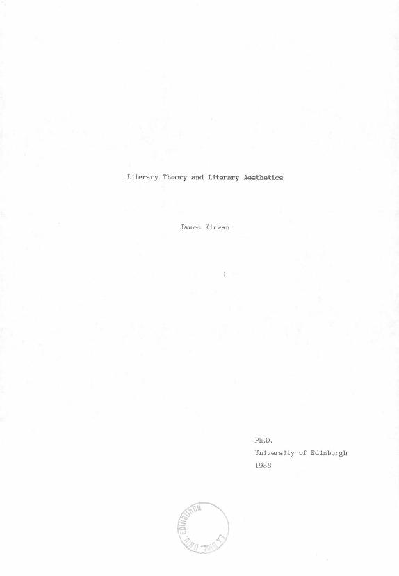 PDF) <b>Literary</b> theory and <b>literary</b> aesthetics
