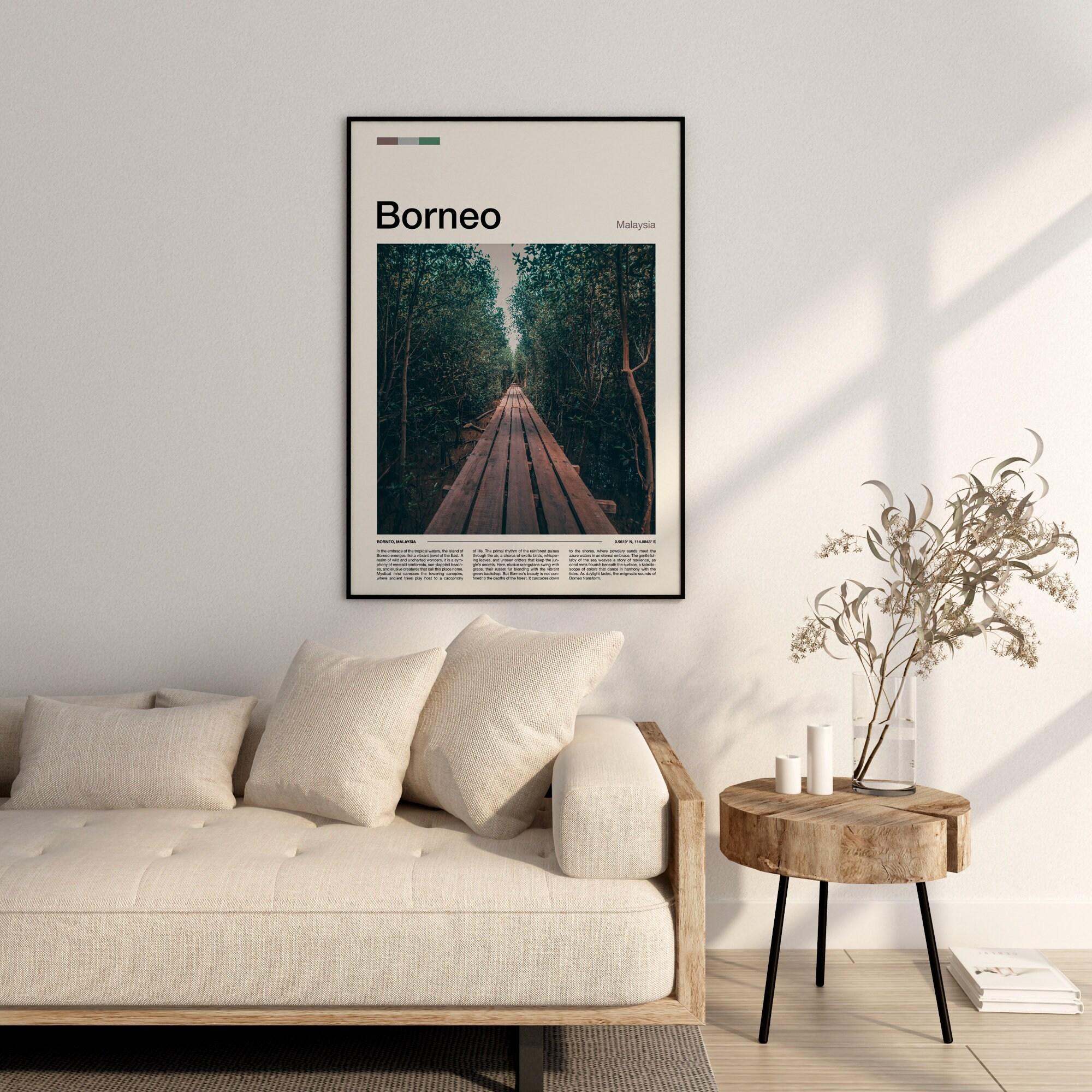 Borneo Print, Borneo Poster, Borneo Wall Art, Borneo Art Print ...