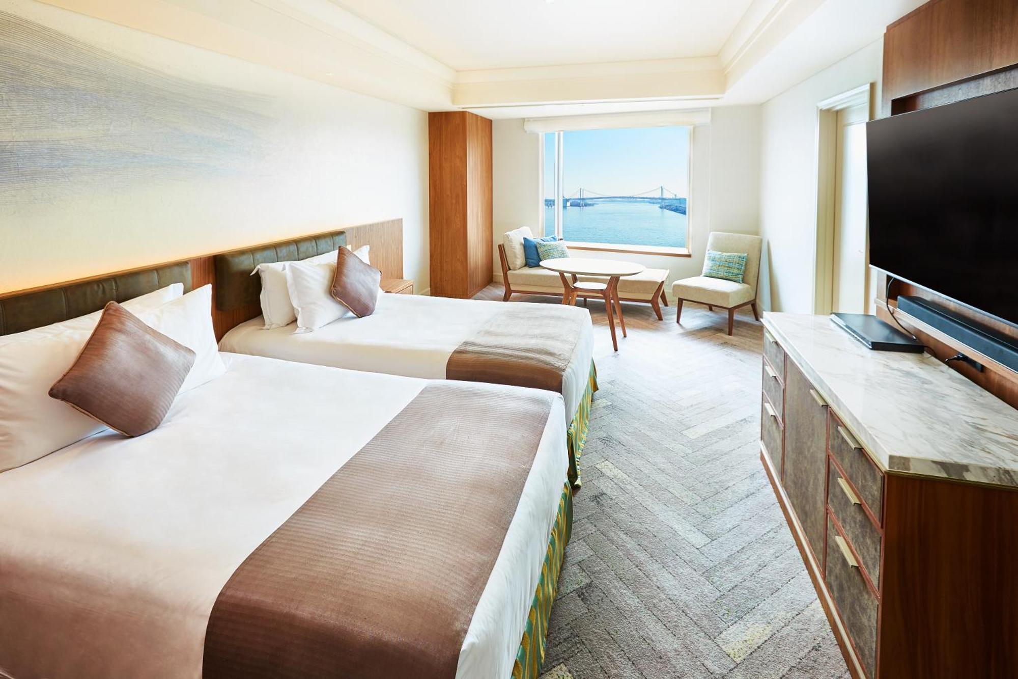 Premium Tweepersoonskamer met 2 Aparte Bedden - Uitzicht op de Baai