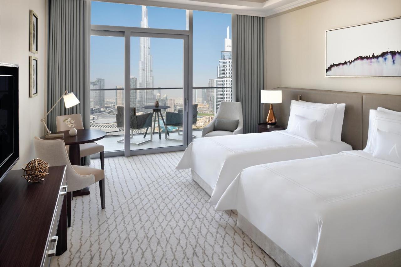Deluxe Tweepersoonskamer met 2 Aparte Bedden en Uitzicht op de Burj Khalifa en de Fontein